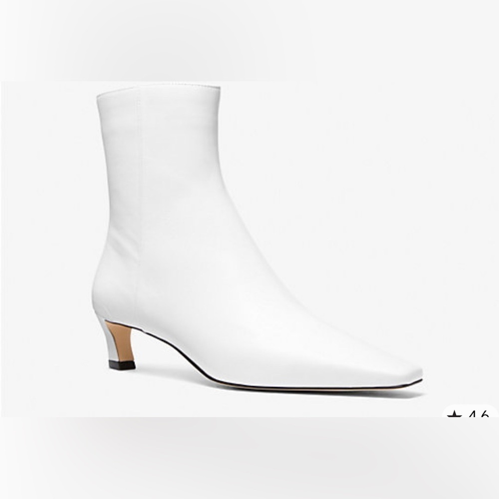 Michael Kors Cosmo Kitten Bootie Optic White Leather Ankle Boots 8.5